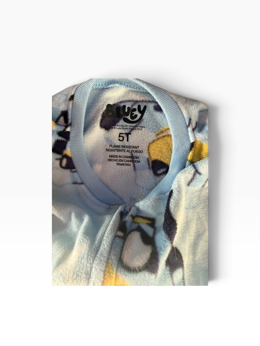 Bluey Light Blue Kids Fleece Top - Light Blue - Size 5T